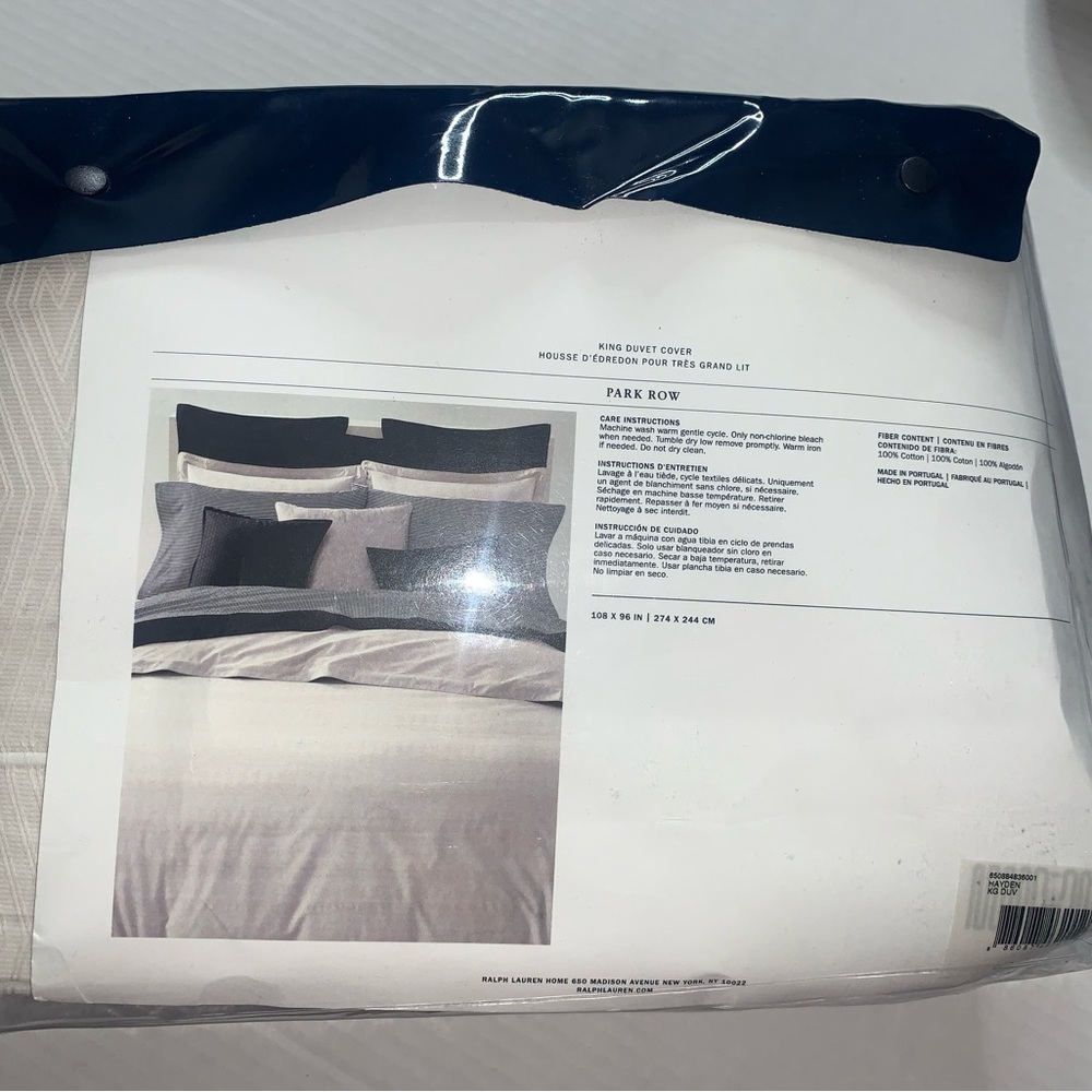 NEW Ralph Lauren Park Row HAYDEN Duvet Cover. King. Cream. 100% Cotton - Picture 5 of 11